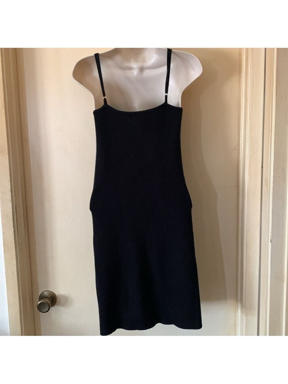 House of Harlow black ribbed knit spaghetti strap dress size S - Picture 4 of 8